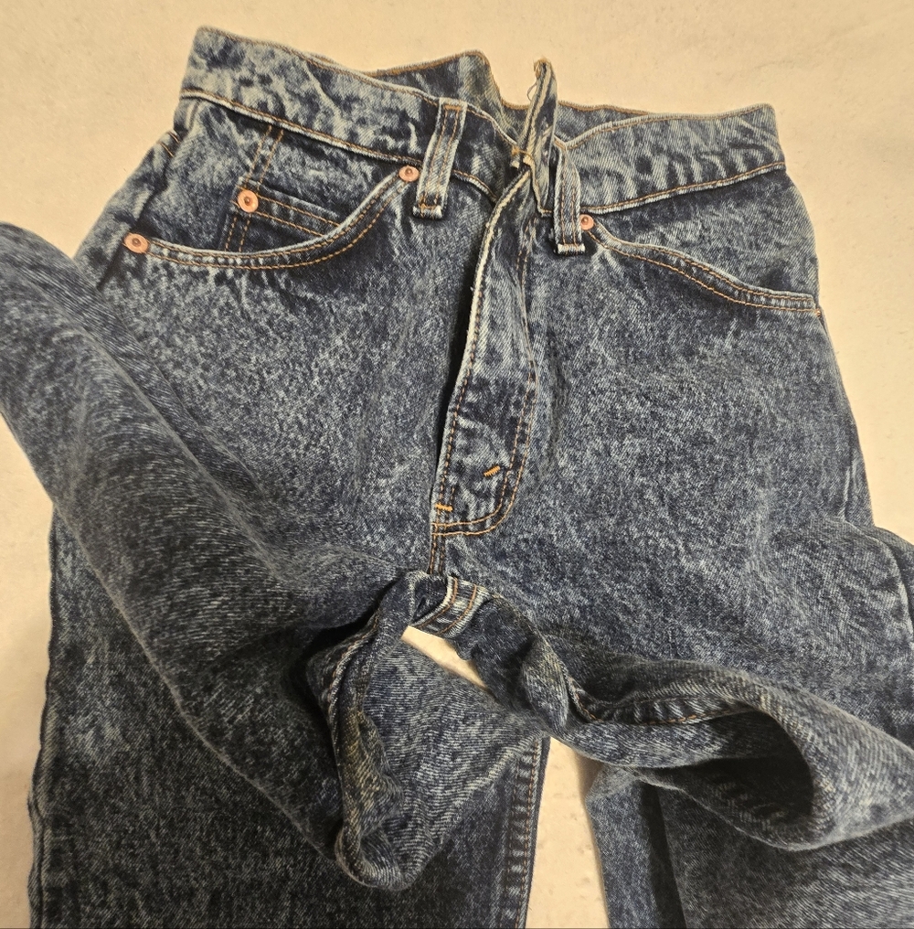 vintage levis 550 orange yab stone wash tapered leg denim jeans 29" x 30" MINT